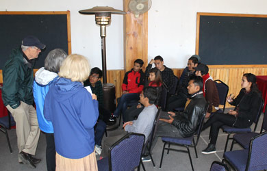 Nepali students meeting with mentors